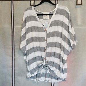 Gray stripe top